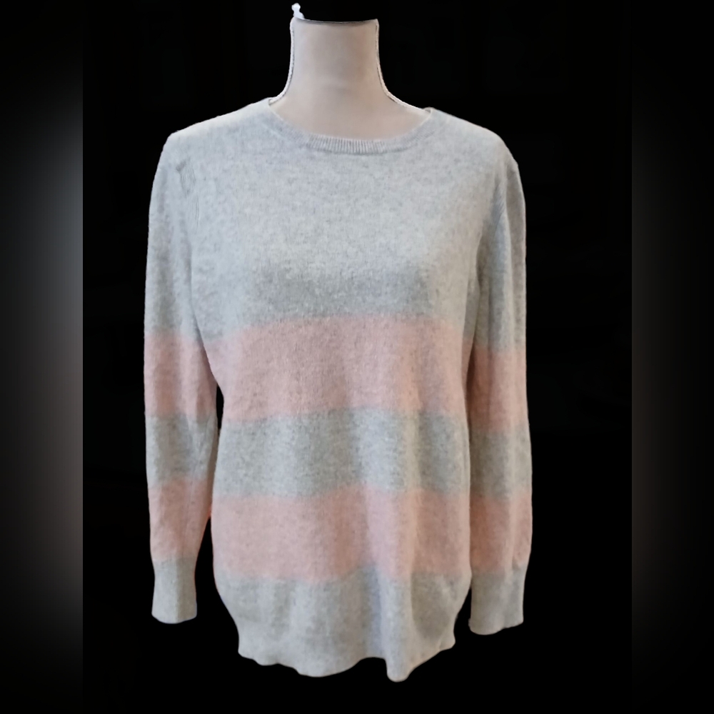 Banana Republic Italian Yarn Filpucci Wool Blend Striped Womans XL Old Money